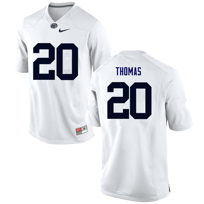 Men Penn State Nittany Lions #20 Johnathan Thomas College Football Jerseys-White